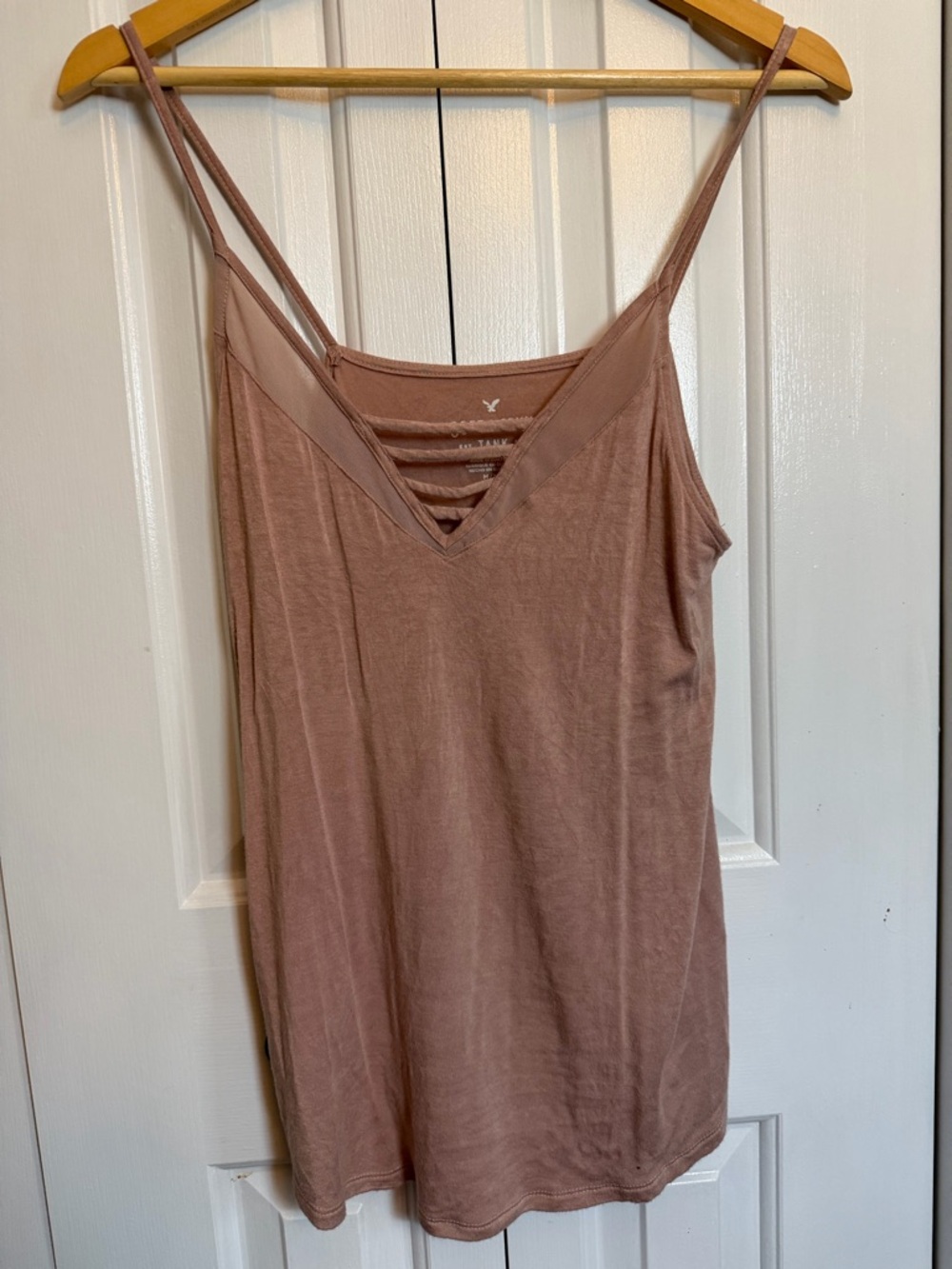 American Eagle Women’s Strappy V-Neck Tank Top - Dusty Rose M